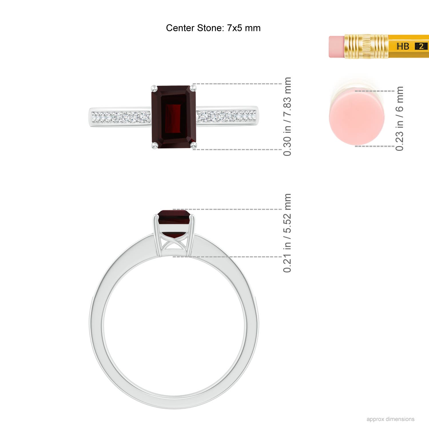 A - Garnet / 1.33 CT / 14 KT White Gold