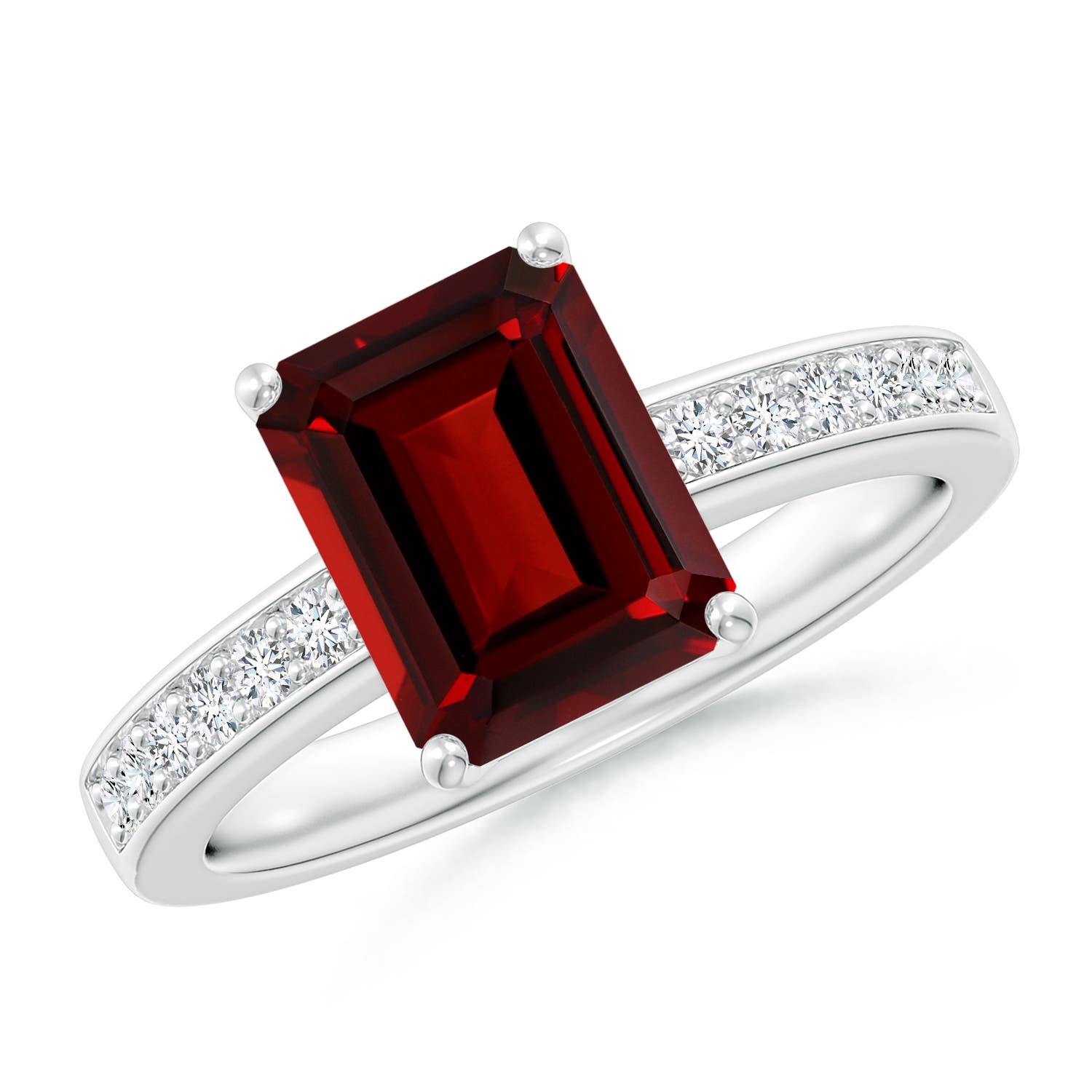 AAAA - Garnet / 2.94 CT / 14 KT White Gold