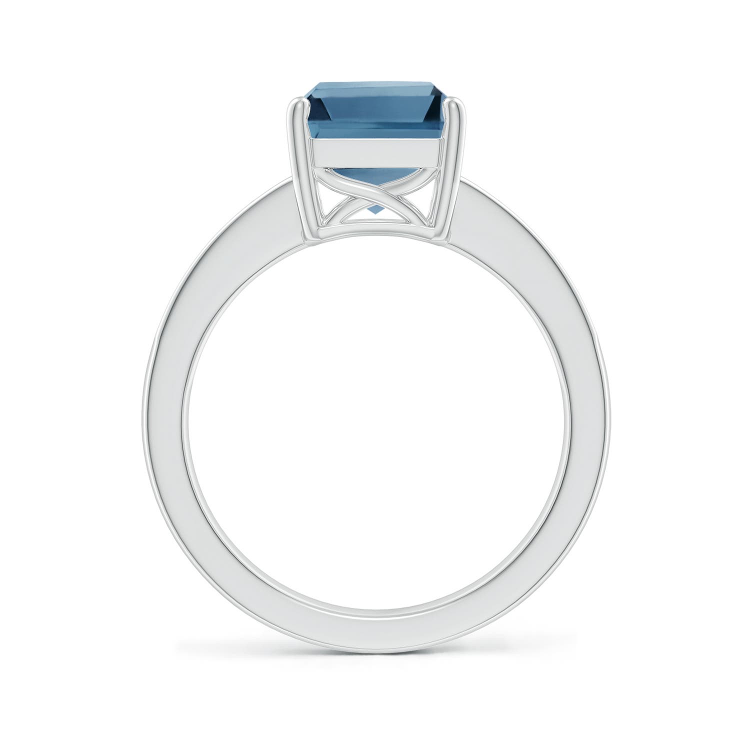 A - London Blue Topaz / 4.17 CT / 14 KT White Gold