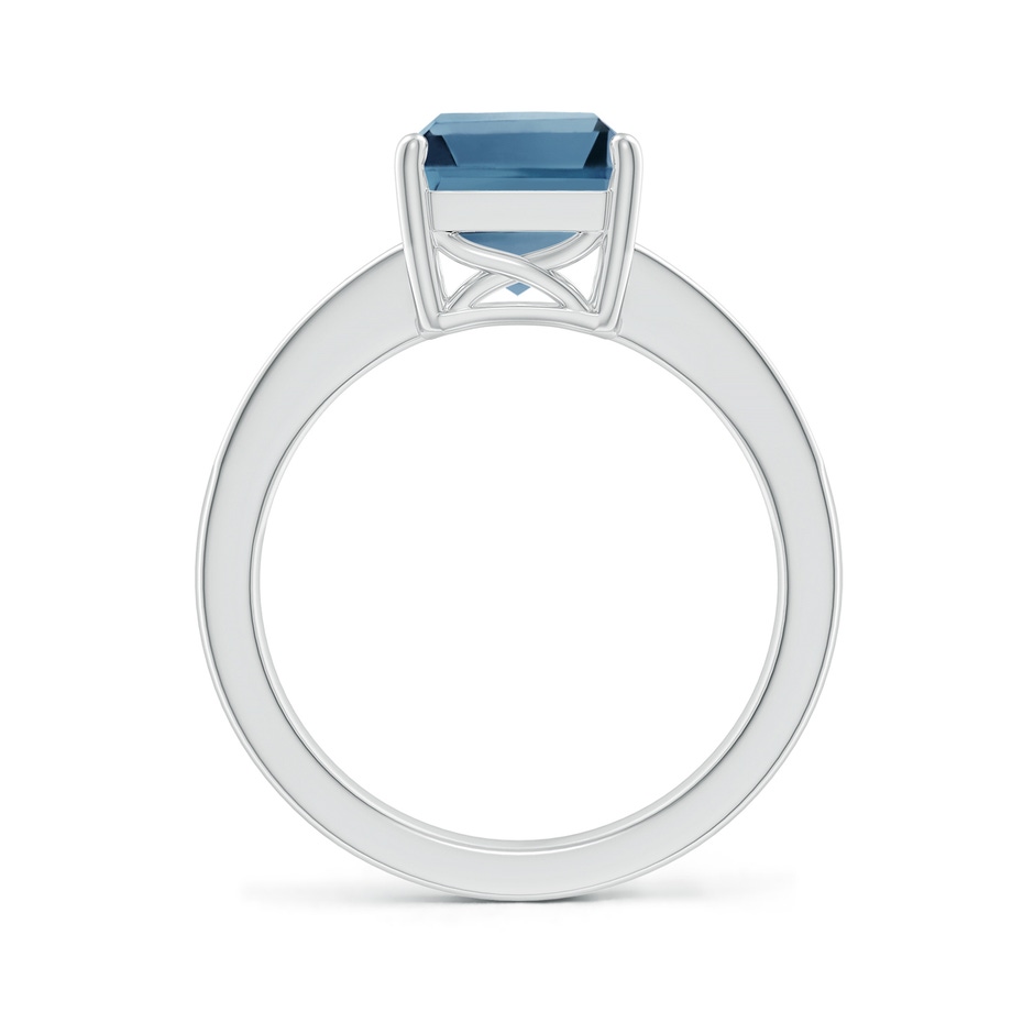 10x8mm A Octagonal London Blue Topaz Cocktail Ring with Diamonds in White Gold side-1