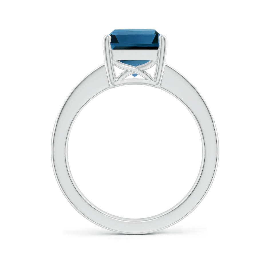 10x8mm AAA Octagonal London Blue Topaz Cocktail Ring with Diamonds in P950 Platinum side-1