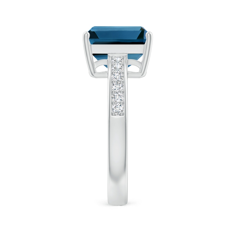 10x8mm AAA Octagonal London Blue Topaz Cocktail Ring with Diamonds in P950 Platinum side-2