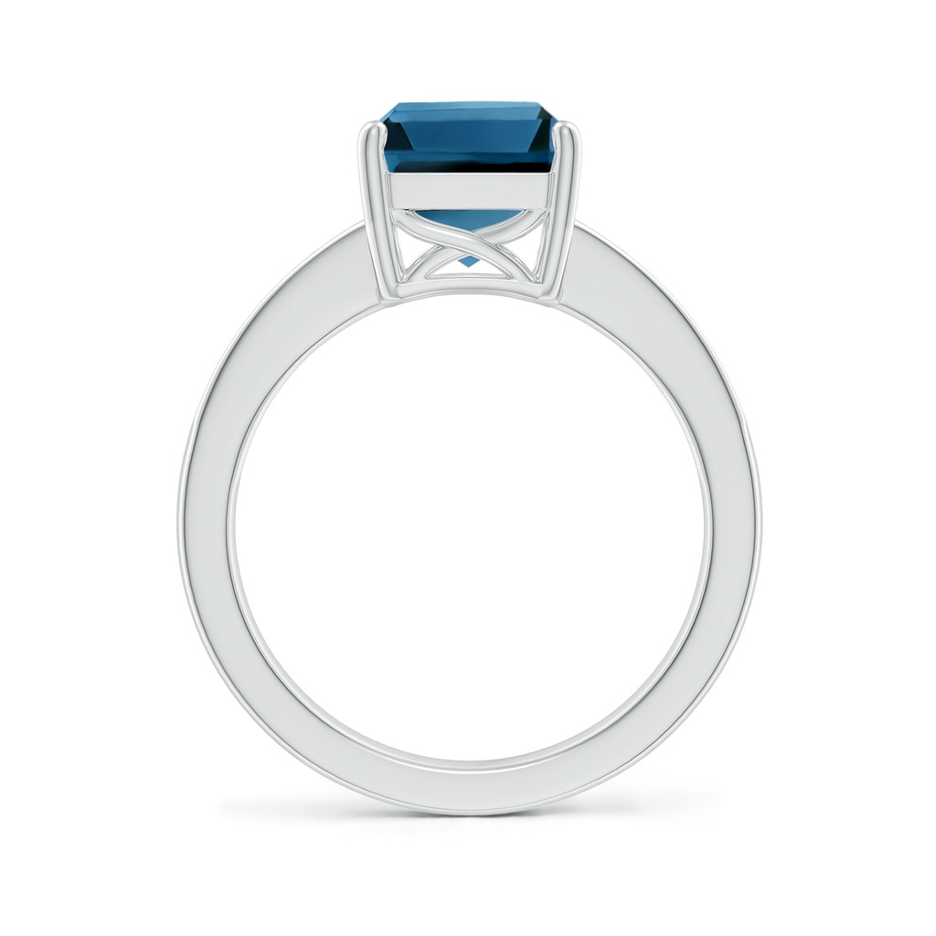 10x8mm AAA Octagonal London Blue Topaz Cocktail Ring with Diamonds in White Gold - side_1