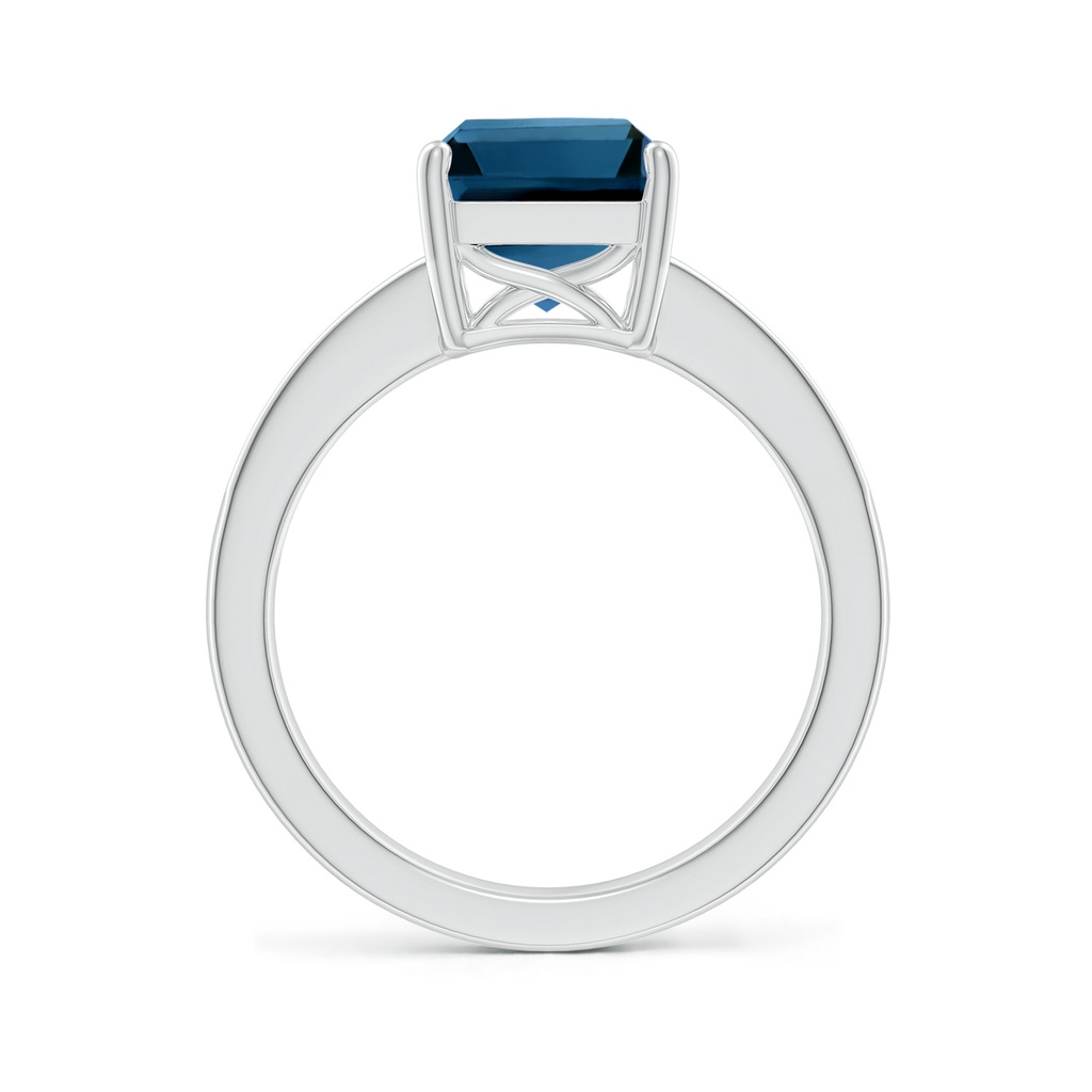 10x8mm AAAA Octagonal London Blue Topaz Cocktail Ring with Diamonds in P950 Platinum - side_1