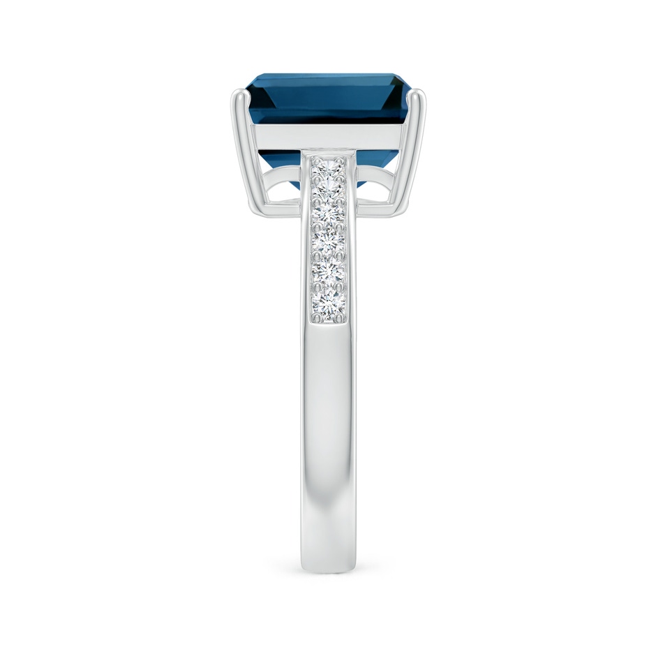 10x8mm AAAA Octagonal London Blue Topaz Cocktail Ring with Diamonds in P950 Platinum side-2