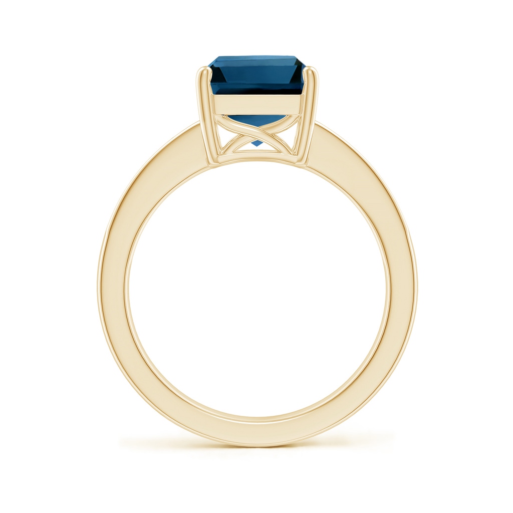 10x8mm AAAA Octagonal London Blue Topaz Cocktail Ring with Diamonds in Yellow Gold - side_1