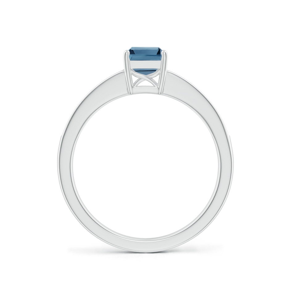 7x5mm A Octagonal London Blue Topaz Cocktail Ring with Diamonds in P950 Platinum side-1