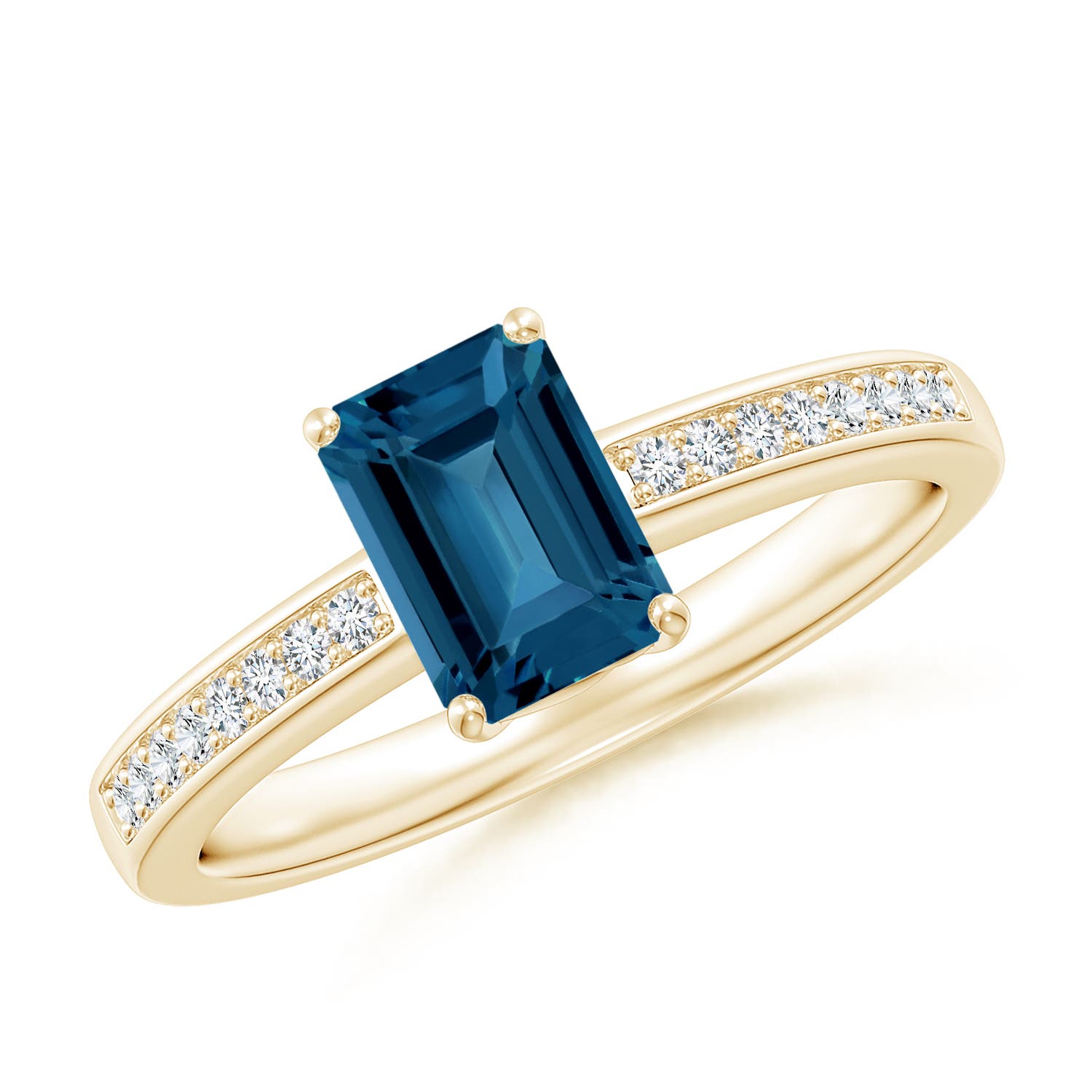 AAA - London Blue Topaz / 1.33 CT / 14 KT Yellow Gold