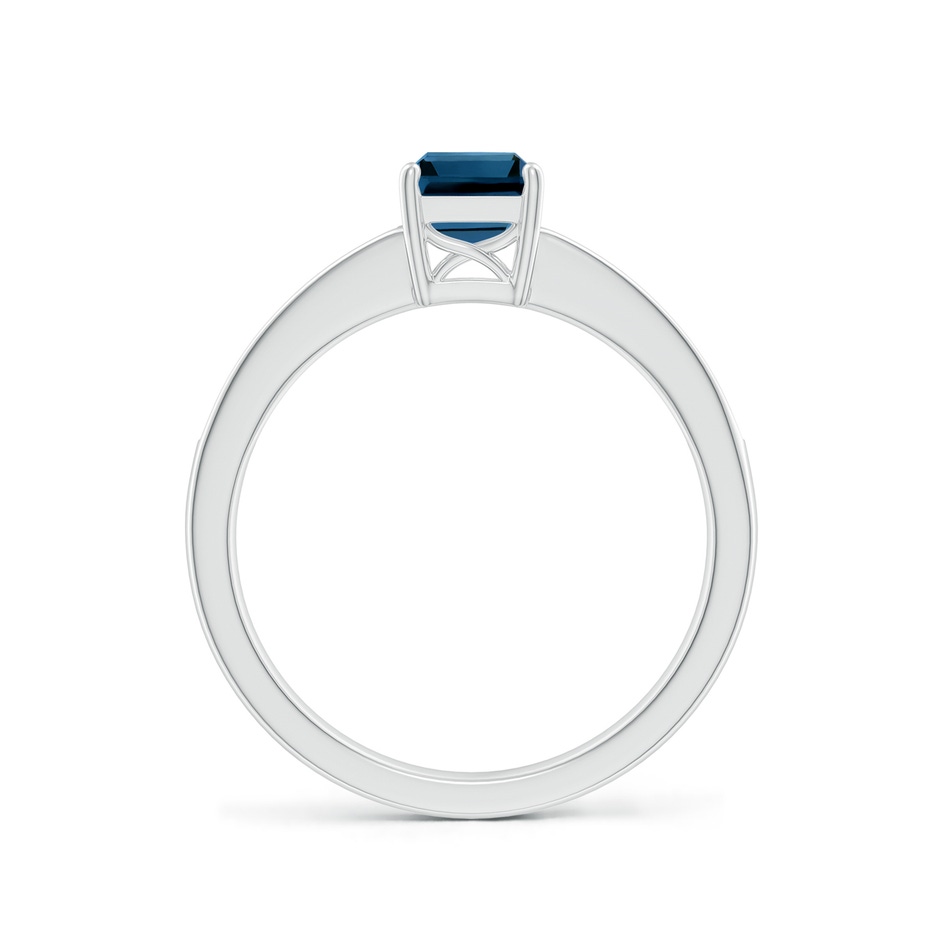 7x5mm AAAA Octagonal London Blue Topaz Cocktail Ring with Diamonds in P950 Platinum side-1