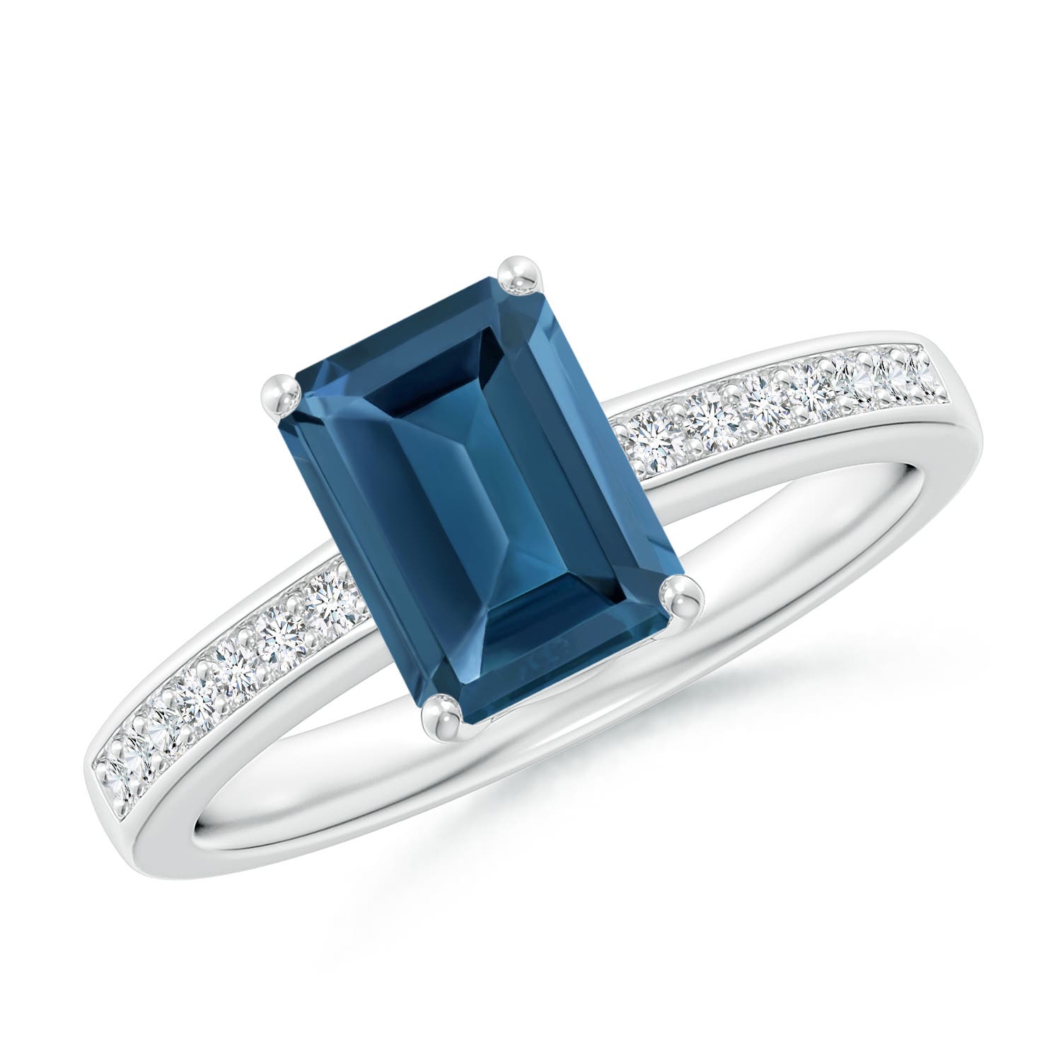 AA - London Blue Topaz / 2.09 CT / 14 KT White Gold