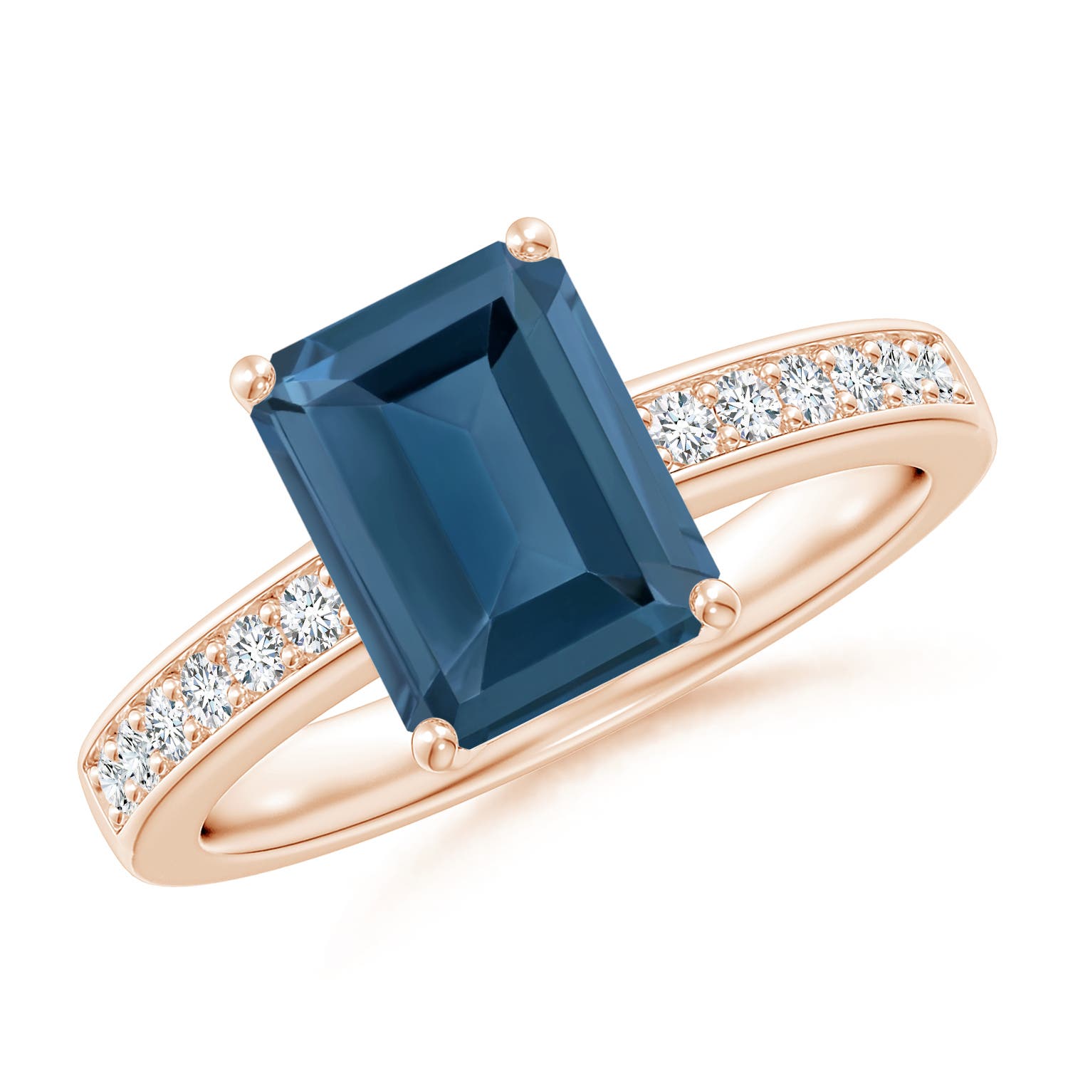 A - London Blue Topaz / 2.89 CT / 14 KT Rose Gold