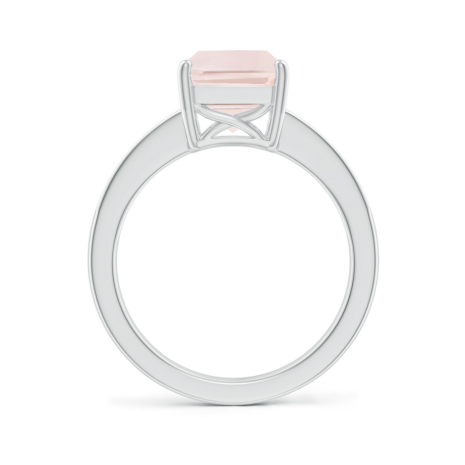 10x8mm A Octagonal Morganite Cocktail Ring with Diamonds in White Gold side-1