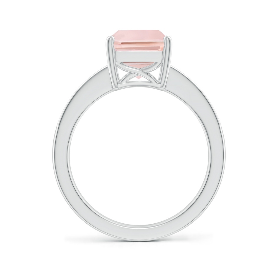 10x8mm AA Octagonal Morganite Cocktail Ring with Diamonds in White Gold side-1