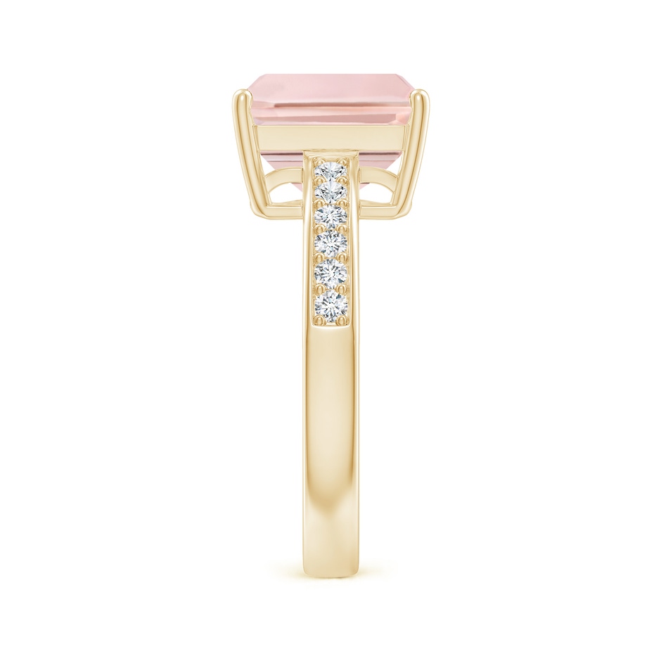 10x8mm AA Octagonal Morganite Cocktail Ring with Diamonds in Yellow Gold side-2
