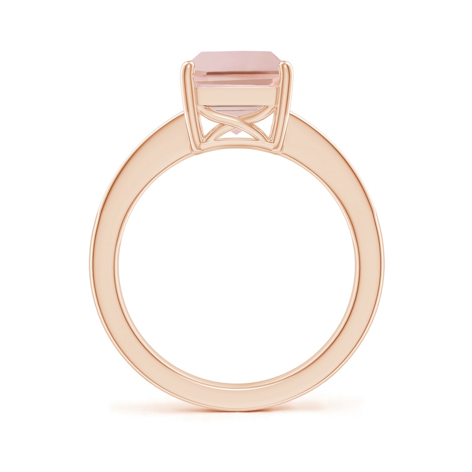 10x8mm AAA Octagonal Morganite Cocktail Ring with Diamonds in Rose Gold side-1