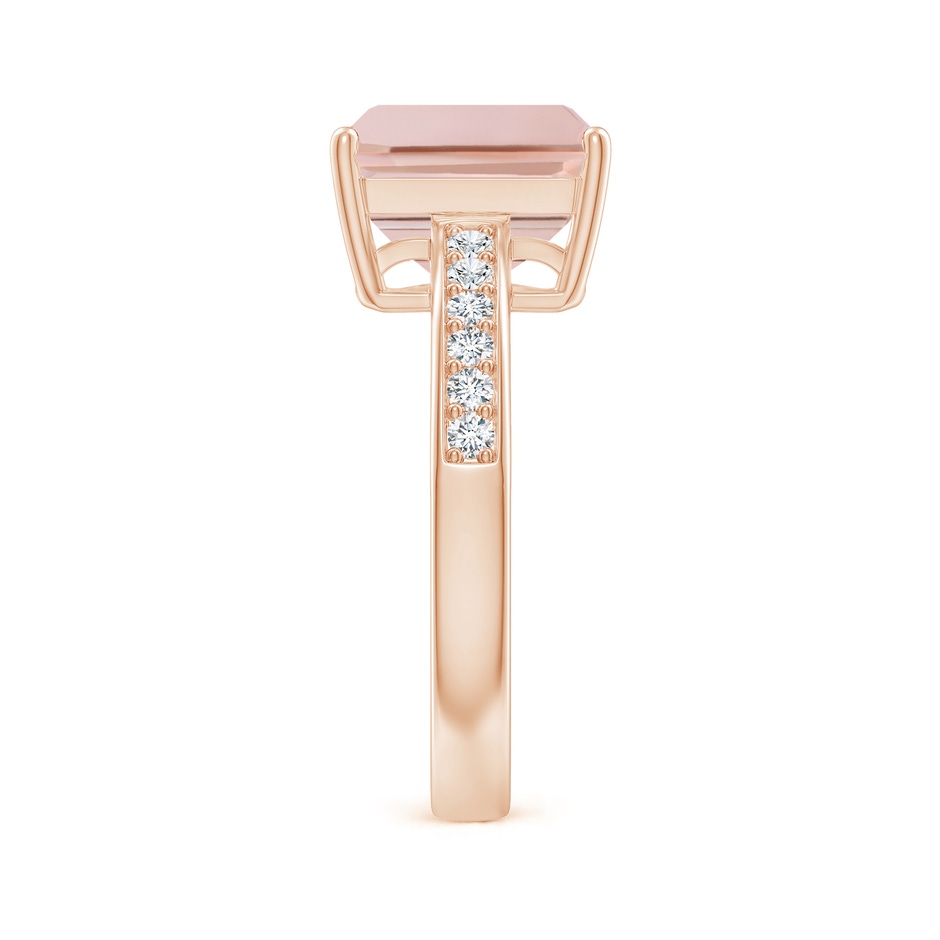 10x8mm AAA Octagonal Morganite Cocktail Ring with Diamonds in Rose Gold side-2