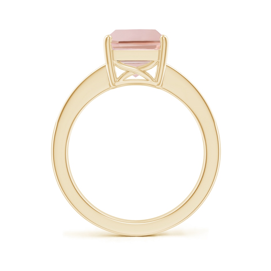 10x8mm AAA Octagonal Morganite Cocktail Ring with Diamonds in Yellow Gold side-1