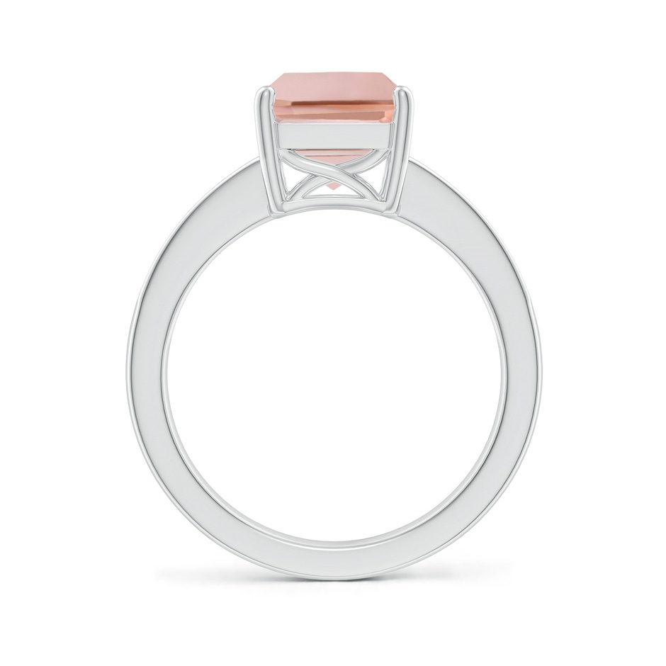 10x8mm AAAA Octagonal Morganite Cocktail Ring with Diamonds in P950 Platinum side-1