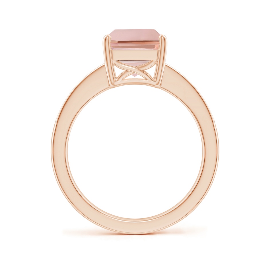 10x8mm AAAA Octagonal Morganite Cocktail Ring with Diamonds in Rose Gold side-1
