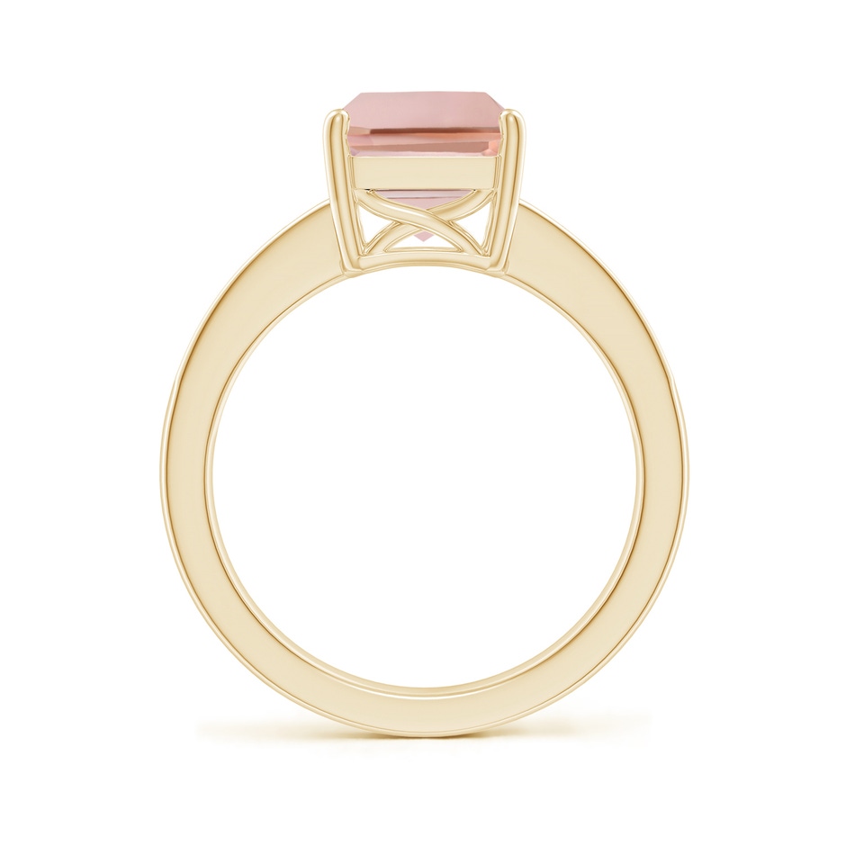 10x8mm AAAA Octagonal Morganite Cocktail Ring with Diamonds in Yellow Gold side-1