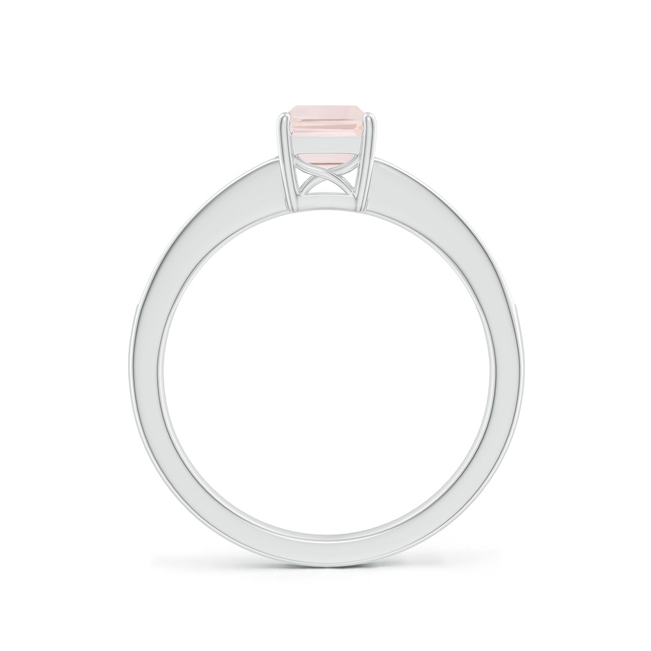 7x5mm A Octagonal Morganite Cocktail Ring with Diamonds in P950 Platinum side-1