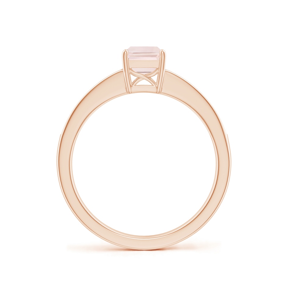 7x5mm A Octagonal Morganite Cocktail Ring with Diamonds in Rose Gold side-1