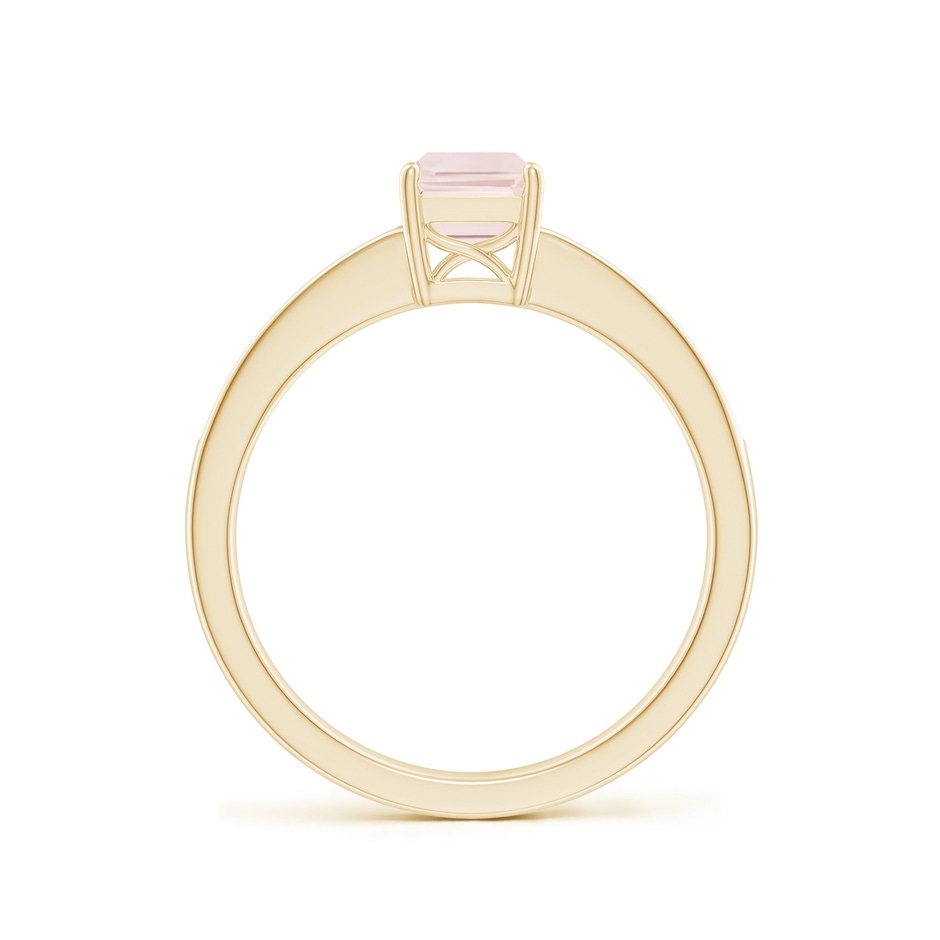 7x5mm A Octagonal Morganite Cocktail Ring with Diamonds in Yellow Gold side-1