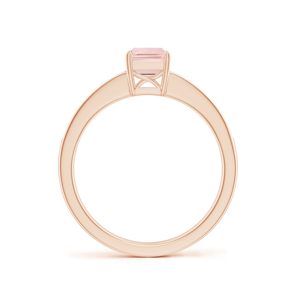 7x5mm AA Octagonal Morganite Cocktail Ring with Diamonds in Rose Gold side-1