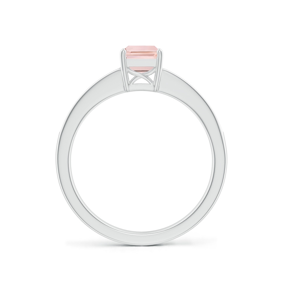 7x5mm AA Octagonal Morganite Cocktail Ring with Diamonds in White Gold side-1