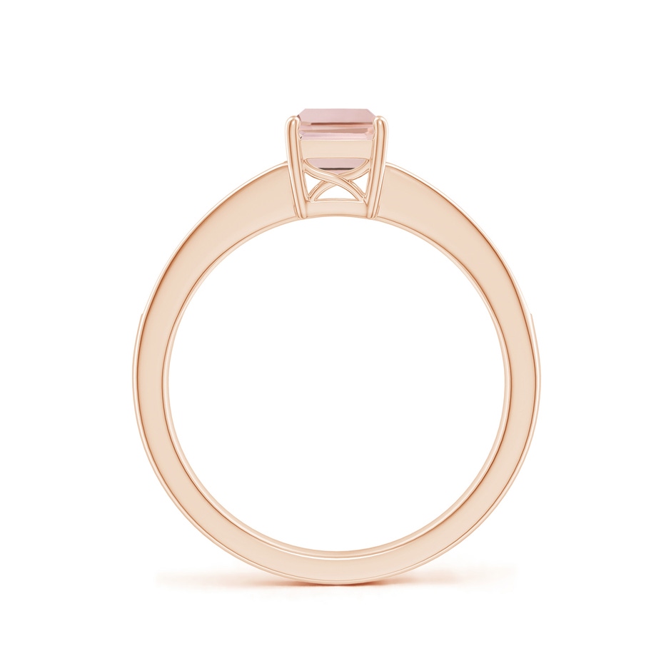 7x5mm AAA Octagonal Morganite Cocktail Ring with Diamonds in Rose Gold side-1