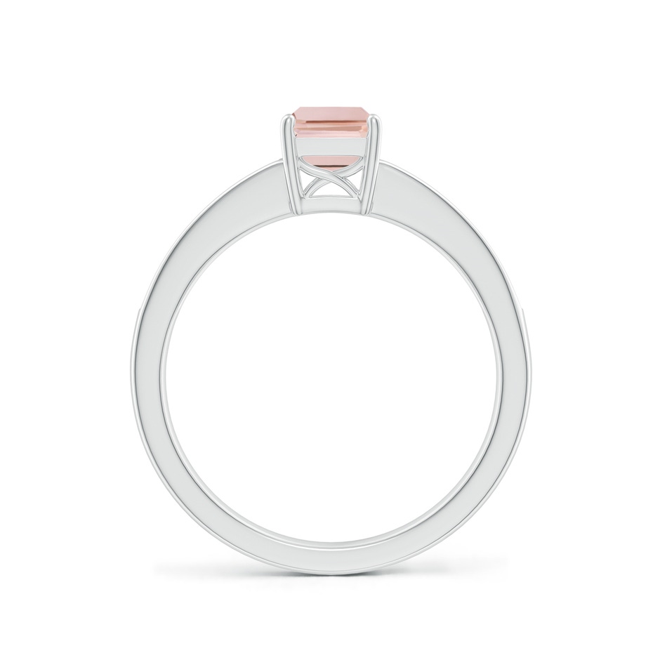 7x5mm AAA Octagonal Morganite Cocktail Ring with Diamonds in White Gold side-1