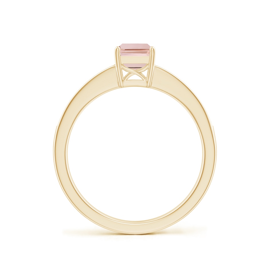 7x5mm AAA Octagonal Morganite Cocktail Ring with Diamonds in Yellow Gold side-1