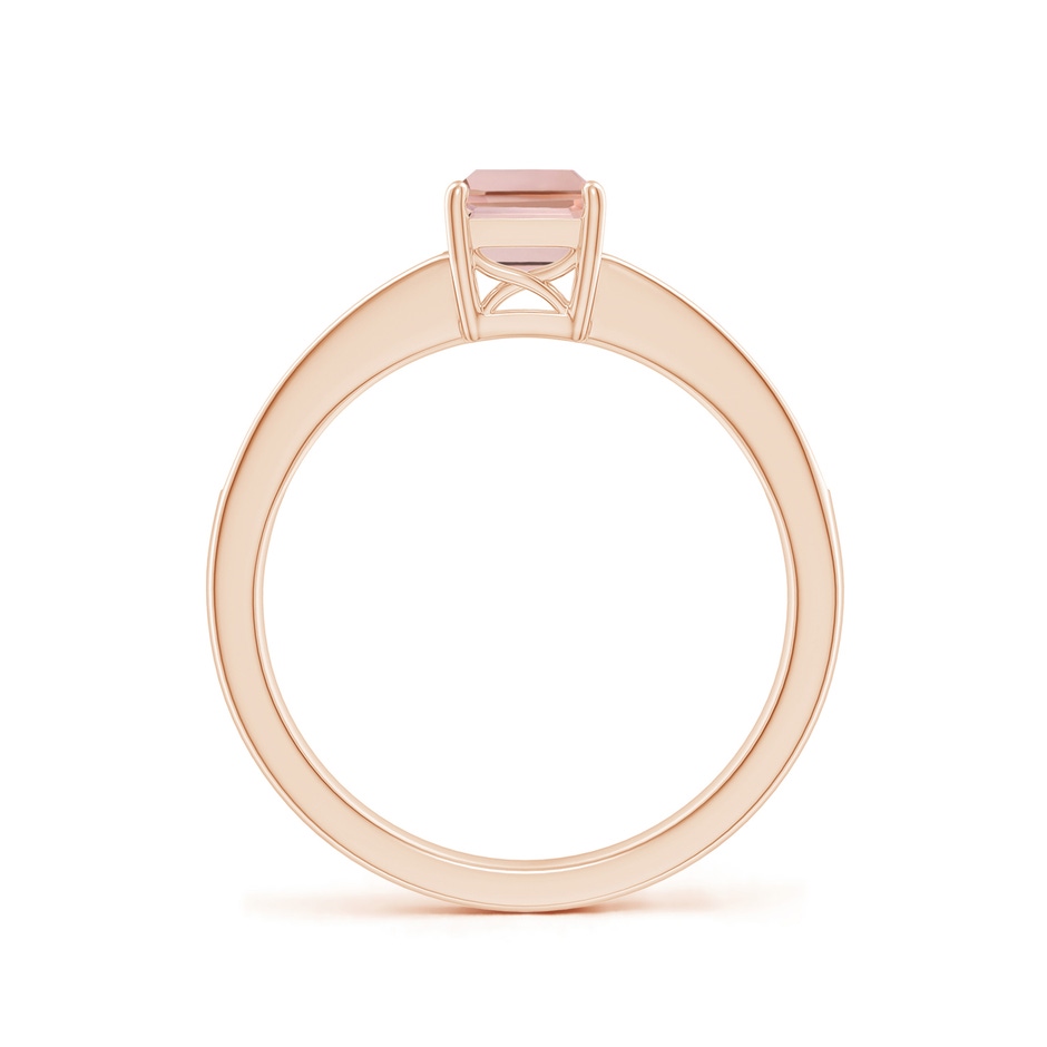 7x5mm AAAA Octagonal Morganite Cocktail Ring with Diamonds in Rose Gold side-1
