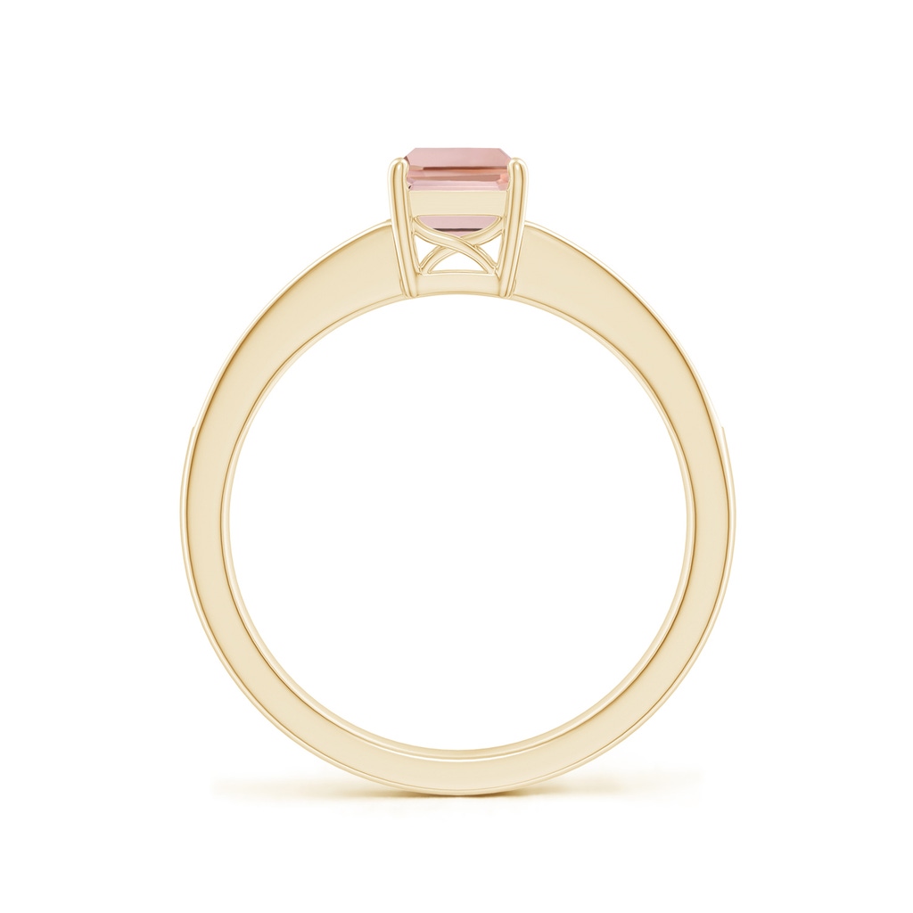 7x5mm AAAA Octagonal Morganite Cocktail Ring with Diamonds in Yellow Gold - side_1