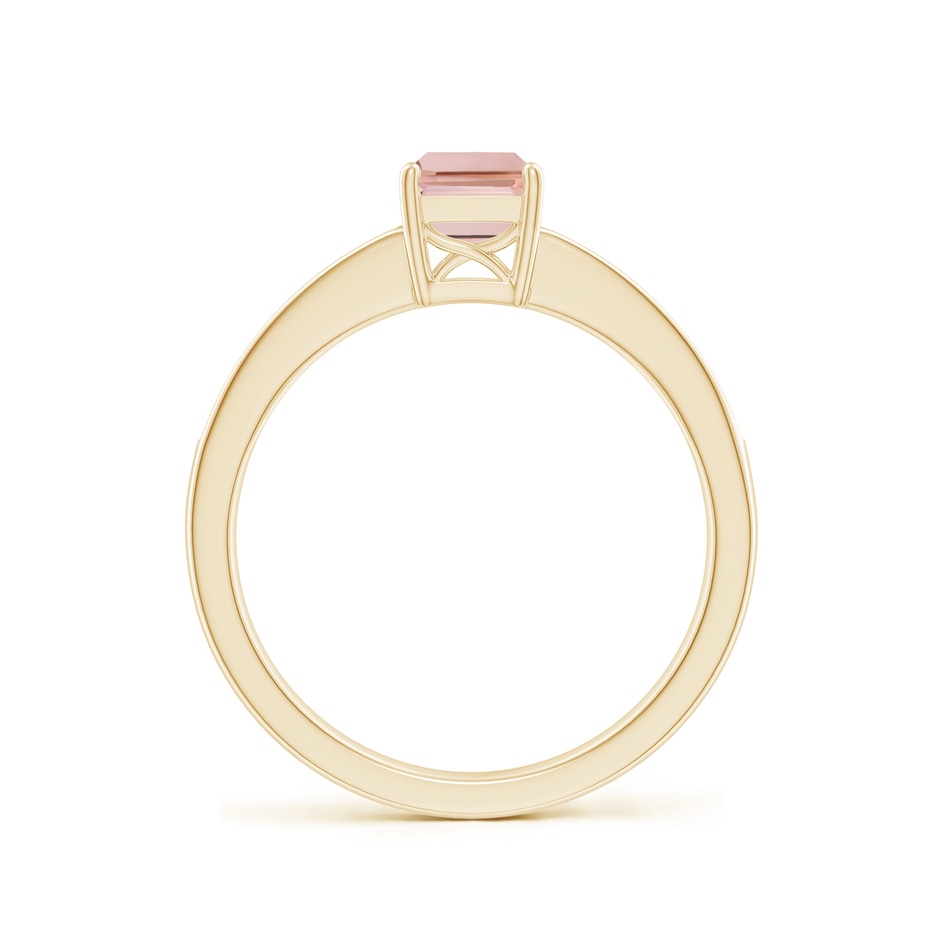 7x5mm AAAA Octagonal Morganite Cocktail Ring with Diamonds in Yellow Gold side-1