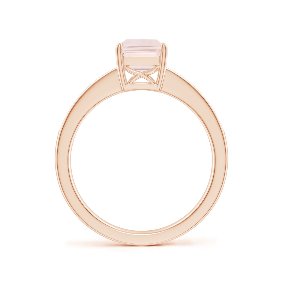 8x6mm A Octagonal Morganite Cocktail Ring with Diamonds in Rose Gold side-1