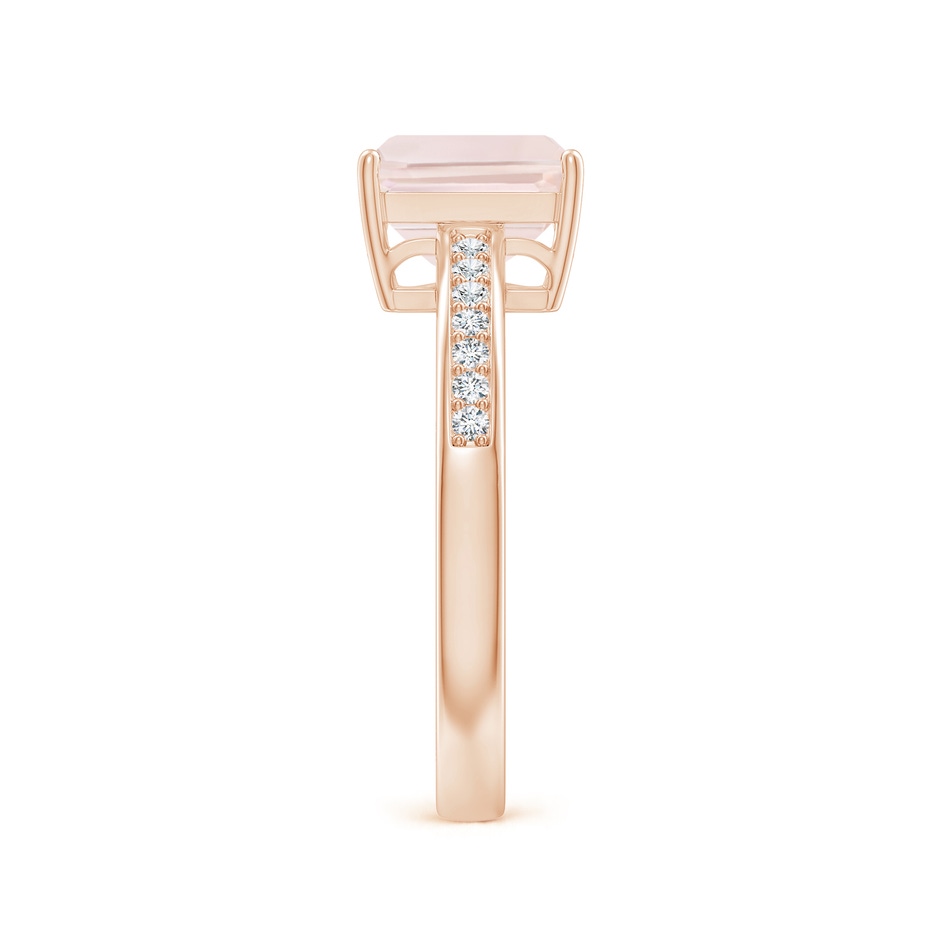 8x6mm A Octagonal Morganite Cocktail Ring with Diamonds in Rose Gold side-2