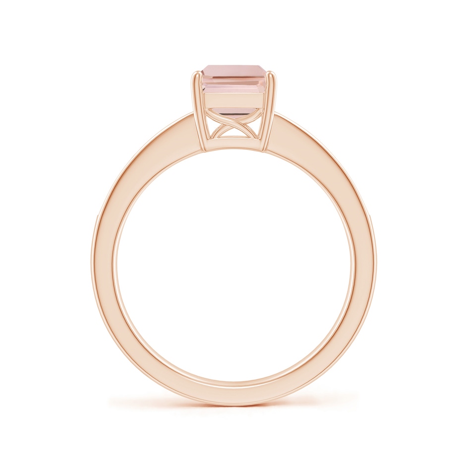 8x6mm AAA Octagonal Morganite Cocktail Ring with Diamonds in Rose Gold side-1