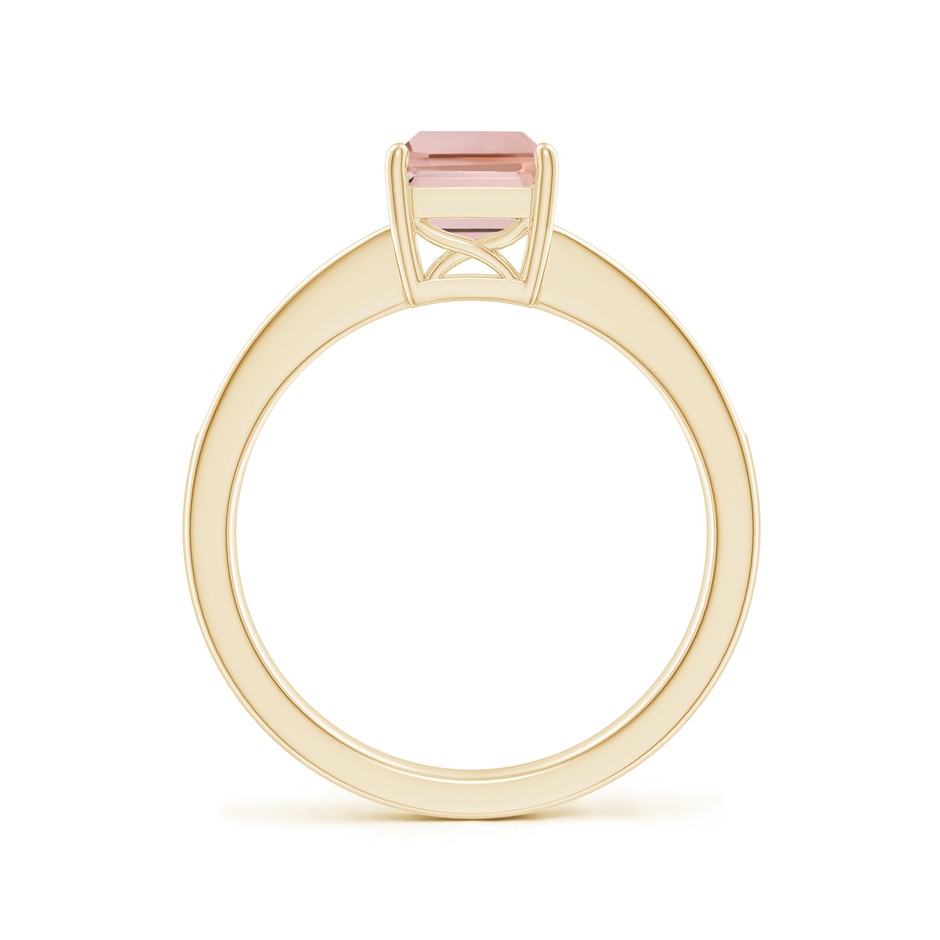 8x6mm AAAA Octagonal Morganite Cocktail Ring with Diamonds in Yellow Gold side-1