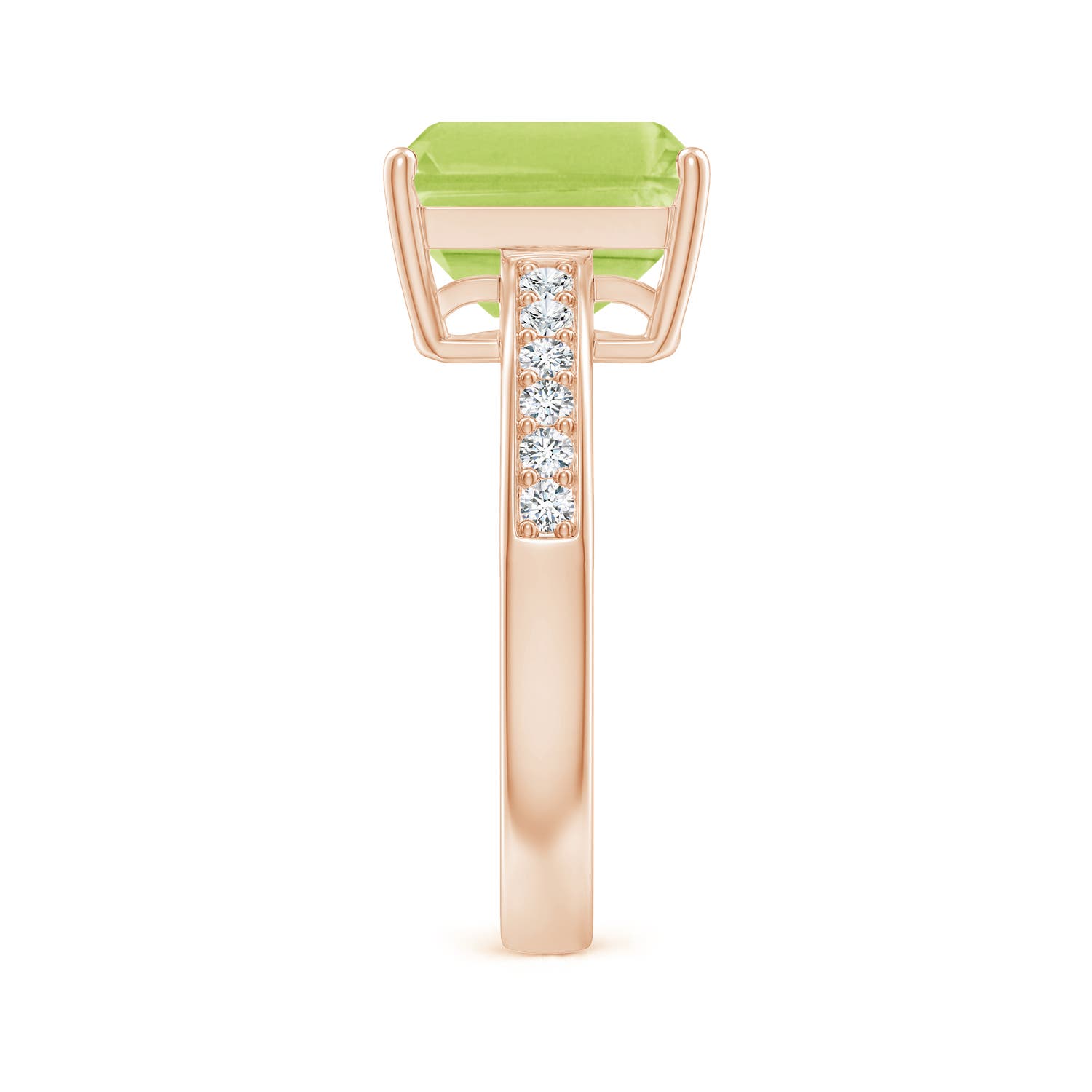 A - Peridot / 3.47 CT / 14 KT Rose Gold