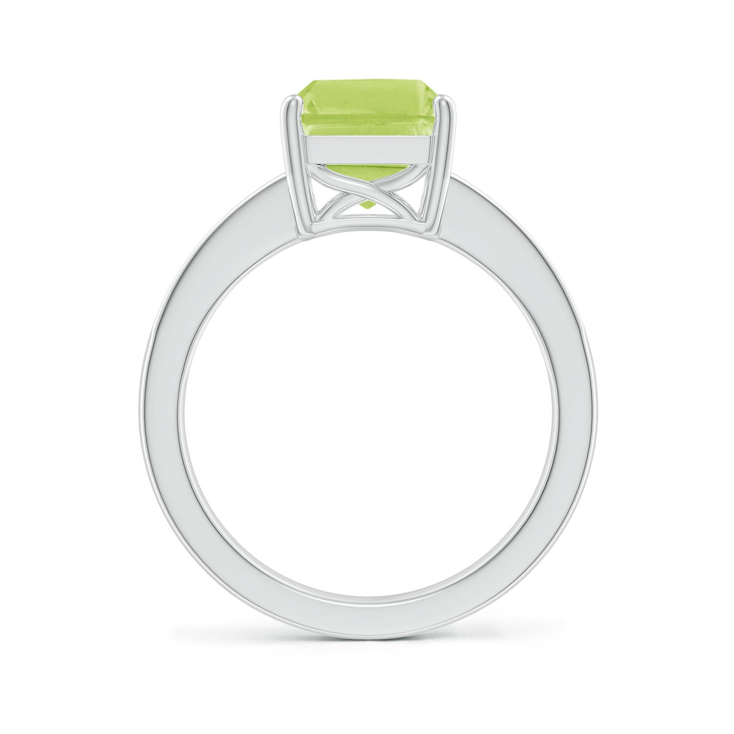 A - Peridot / 3.47 CT / 14 KT White Gold