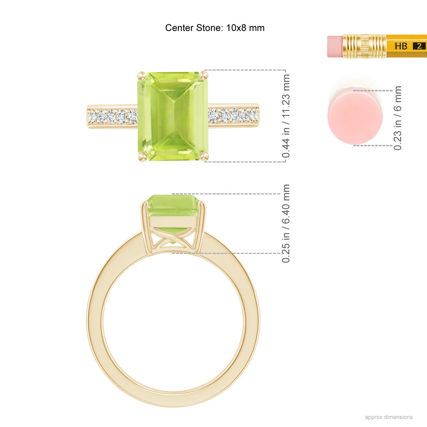 A - Peridot / 3.47 CT / 14 KT Yellow Gold