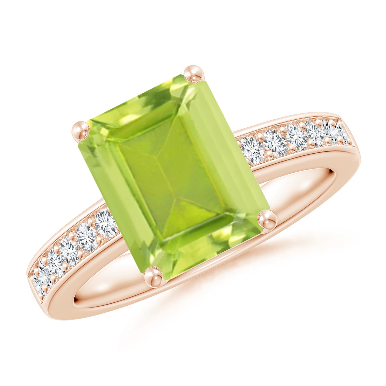 AA - Peridot / 3.47 CT / 14 KT Rose Gold