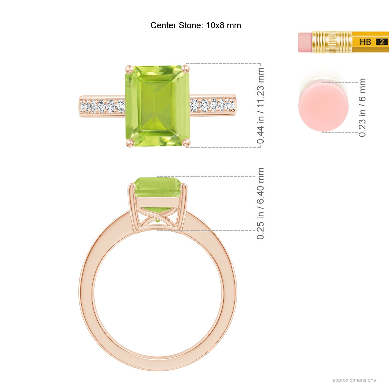 AA - Peridot / 3.47 CT / 14 KT Rose Gold