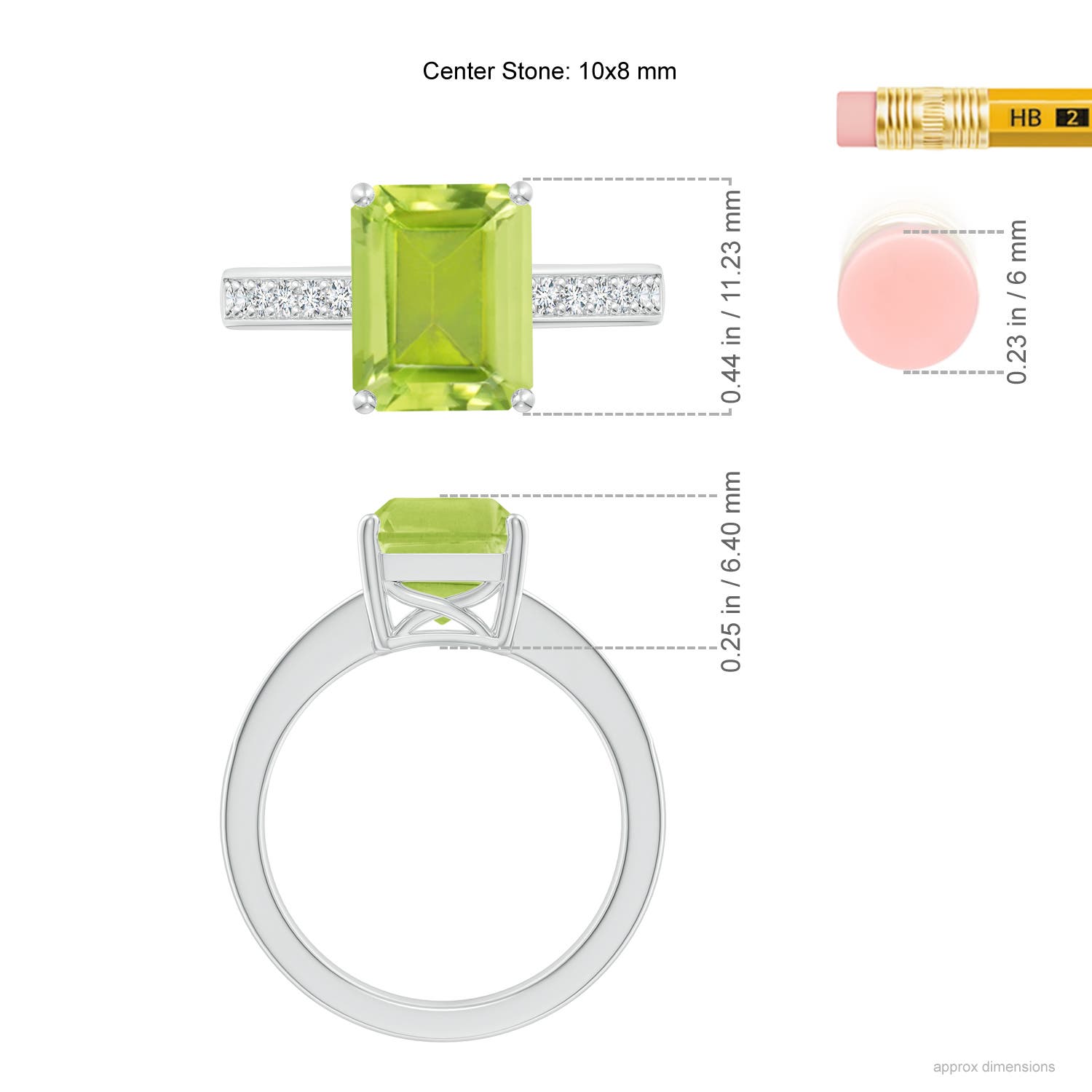 AA - Peridot / 3.47 CT / 14 KT White Gold