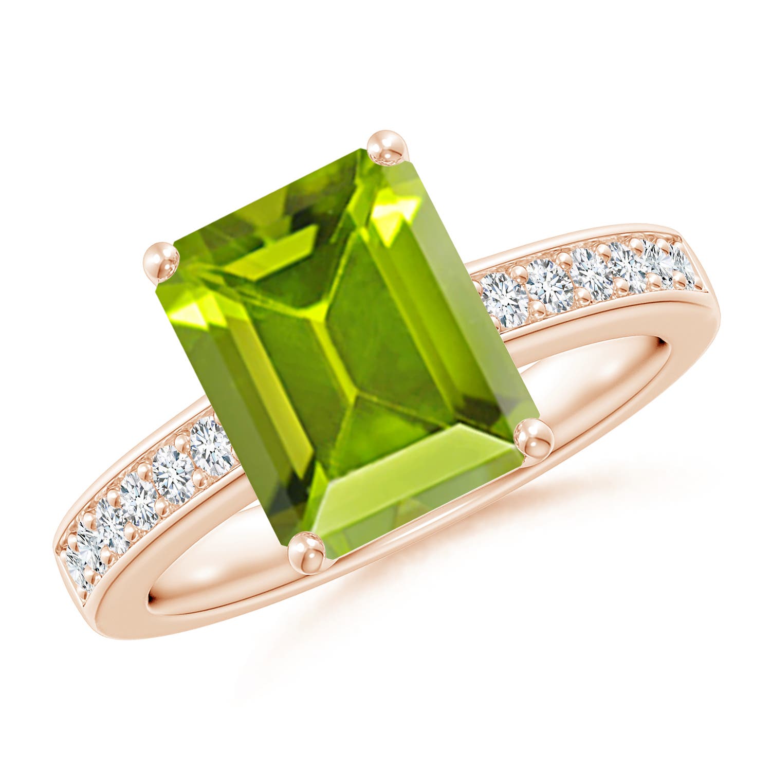 AAA - Peridot / 3.47 CT / 14 KT Rose Gold