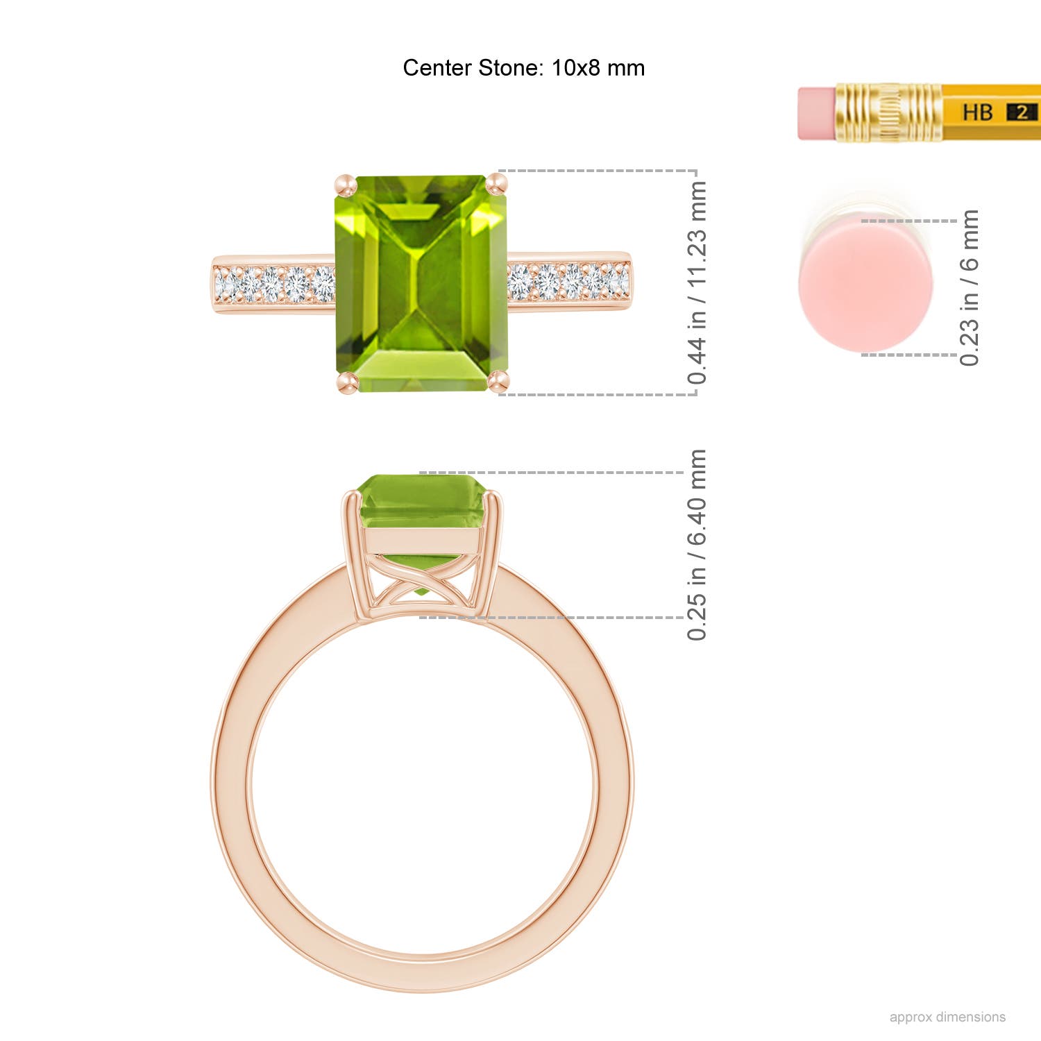 AAA - Peridot / 3.47 CT / 14 KT Rose Gold