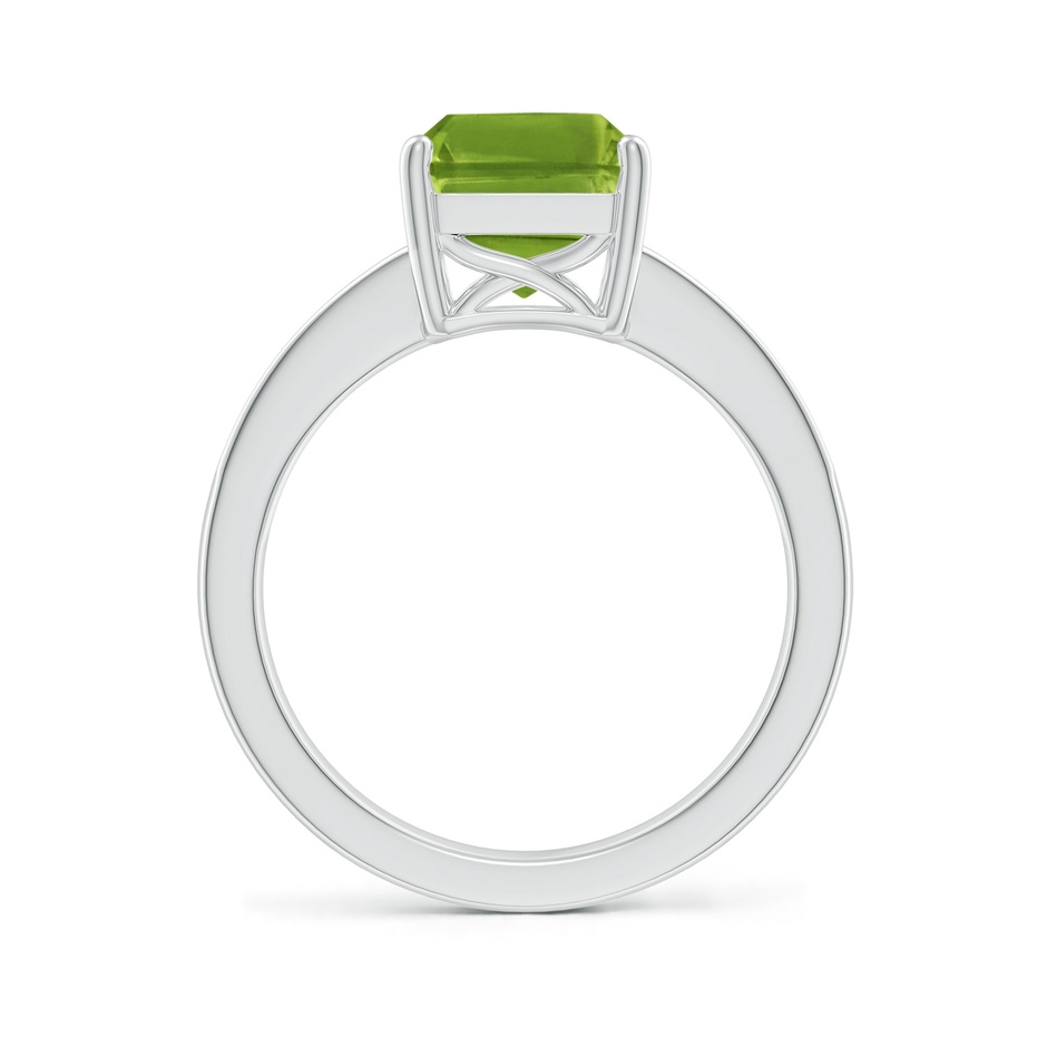 10x8mm AAAA Octagonal Peridot Cocktail Ring with Diamonds in P950 Platinum side 1