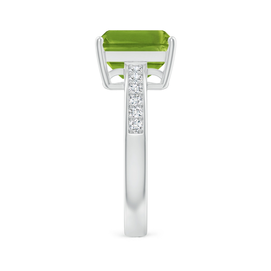10x8mm AAAA Octagonal Peridot Cocktail Ring with Diamonds in P950 Platinum side 2