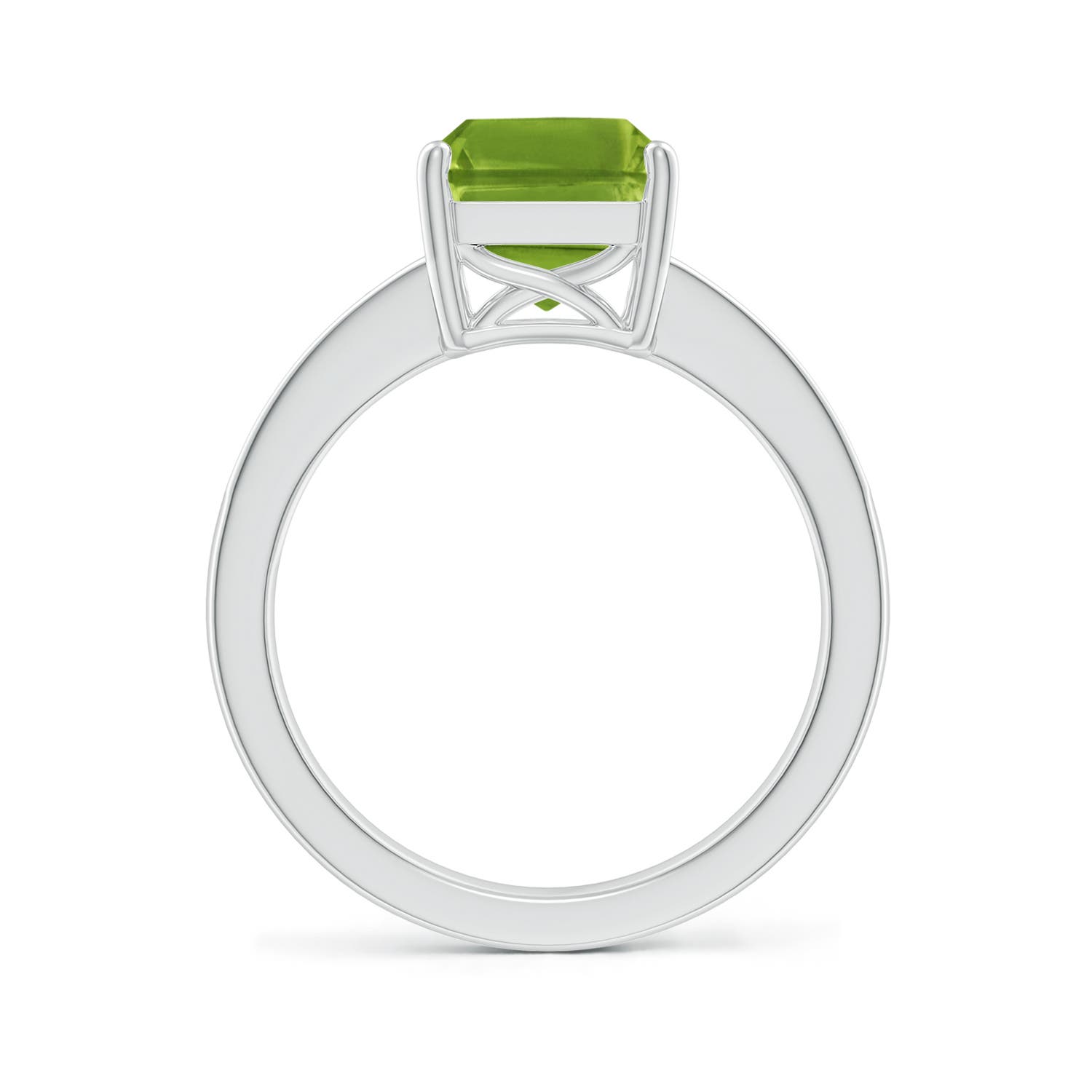 AAAA - Peridot / 3.47 CT / 14 KT White Gold